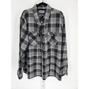 DIXXON Flannel THE 1911 Flannel Shirt - Men's Long Sleeve Size XXL Gray Black - Picture 1 of 5
