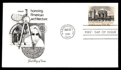 Mayfairstamps US FDC 1981 Washington D.C. honoring American architecture First D - Image 1 of 2