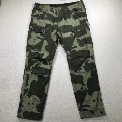 Pantalones cargo G-Star Raw para hombre 36x32 verde camuflaje rovic cónico lona militar * Foto 1 de 4