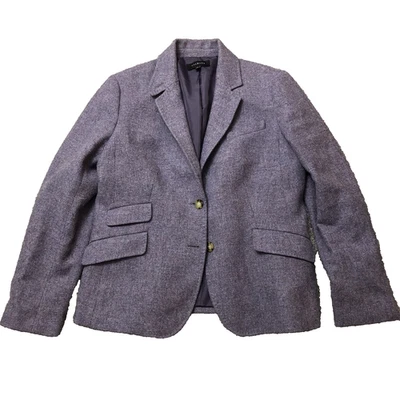Blazer Talbots para mujer 14 púrpura jaspeado mezcla de lana abrigo deportivo chaqueta de tweed Foto 1 de 4