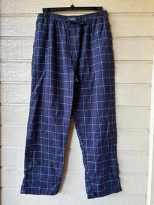 Pantalones de salón Polo Ralph Lauren de franela a cuadros para hombre talla grande azul marino rojo cordón - Imagen 1 de 5