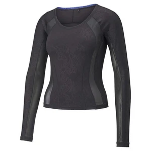 PUMA Koche X Cropped Crew Neck Long Sleeve T-Shirt Womens Black Casual Tops 5359 - Picture 1 of 2