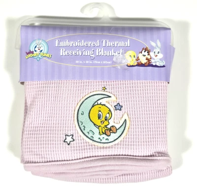 MANTA RECEPTORA TÉRMICA VINTAGE BABY LOONEY TUNES PIOLÍN 40x30 BORDADA AÑOS 90 Foto 1 de 4