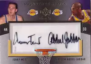 2007-08 Sweet Shot JERRY WEST KAREEM ABDUL-JABBAR doppia firma auto #d 15 - Foto 1 di 1