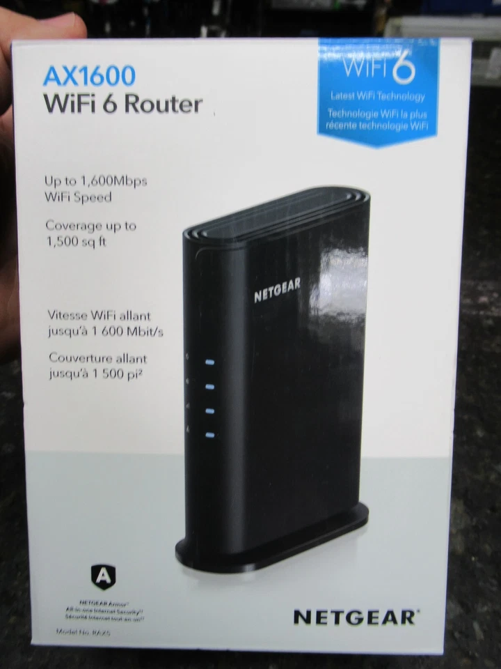 NEW! Netgear AX1600 Wifi 6 Router w 1600 Mbps, 1500 ft Coverage, & WPA3 Security - Image 1 of 1