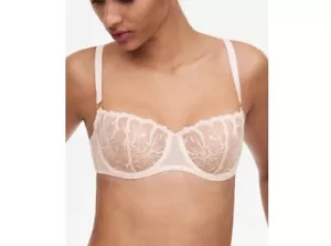 Chantelle Fleurs Balconette Bra Uk 34 EU 75 B IT 3 sexy Tulle Nude Embroidered - Picture 1 of 7