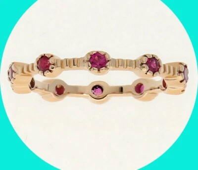 Sonia B Natural Ruby Stackable Ring .33CT 18K Rose Gold Size 4 - Image 1 of 4