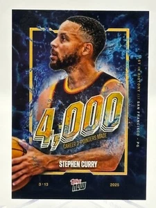 2024-25 Topps NOW® Basketball Card #13 Stephen Curry 4000 Career 3-Pointers Made - Bild 1 von 15