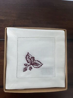 Williams Sonoma Mayfair Cocktail Napkins Set of 6 NEW Linen Blend - Image 1 of 4