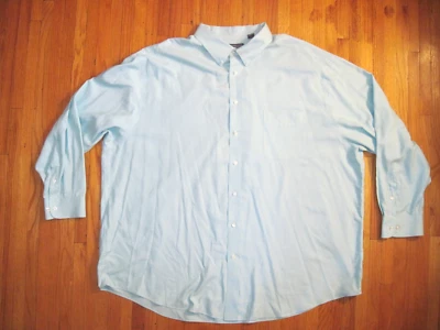 Roundtree & Yorke Sky Blue Long Sleeve Oxford Dress Shirt 4XL - Image 1 of 4