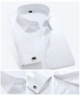 Mens Dress Shirts Luxury French Cuff With Cufflinks Business Formal Shirts Tops