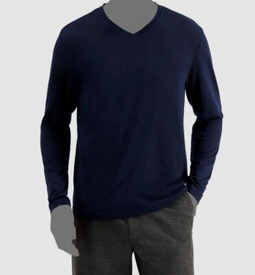 I.N.C. International Concepts Men's Blue Solid Perform V-Neck T-Shirt Size S - Image 1 of 2