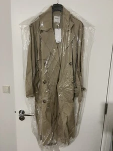 Bershka Longline Trenca Coat In Mink - Picture 1 of 3