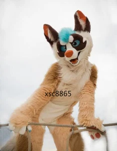 Long Fur Husky Dog Fox Mascot Costume Fursuit Halloween Suit Cosplay - Picture 1 of 3