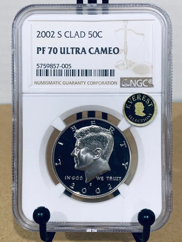 2002-S Kennedy Half Dollar Clad NGC PF70UCAM Everest #5759857-005 Cover