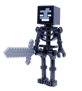 Lego Minecraft Wither Skeleton 21126 21139 Minifigura Espada Negra - Imagen 1 de 3