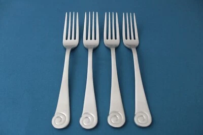 4 Salad Forks Robert Welch AMMONITE SATIN 18/10 Stainless China NEW 6 3/4" - Image 1 of 4