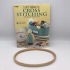 I Can't Believe I'm Cross Stitching Leisure Arts Book # 4239 Plus 9X5" Wood Hoop