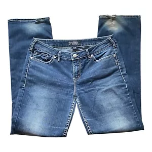 Silver Jeans Womens Suki Straight Blue Size 34x31 - Picture 1 of 6