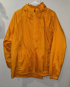 L.L. Bean Womens Large Coat Jacket Hooded Pockets Windbreaker Rain Orange - Picture 1 of 5