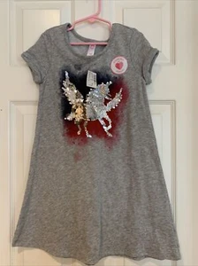 NEW Justice Girls Flip Sequin Sweatshirt Dress Size 6/7 Unicorn - Picture 1 of 7