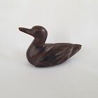 Wooden Duck Figurine 4 1/2in Hand Carved Sculpture Wood Decor Cabin Lodge Decor