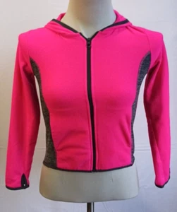 SO Girls Full Zip Fleece Hoodie Pink and Gray Size 10 Thumb Holes - Picture 1 of 14