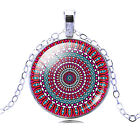 Kaleidoscope Buddhism Mandala Glass Cabochon Fashion Pendant Necklace