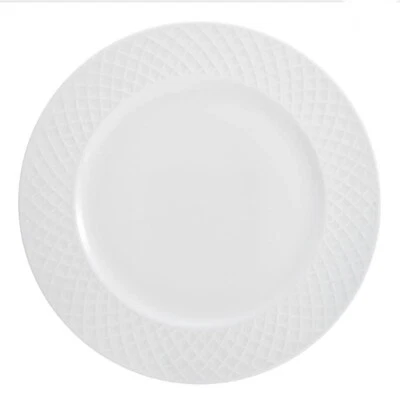 Set of 4 MIKASA Trellis DINNER PLATES White Bone China 11” Elegant Dinnerware