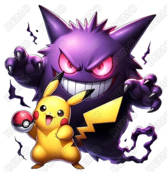 Футболка Pokemon Gengar DTF утюг на передаче - Изображение 1 из 1