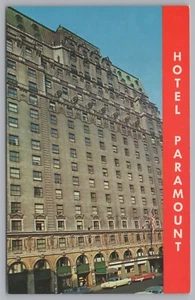 Tarjeta postal vintage de Hotel Paramount, calle 46, oeste de Broadway, Nueva York. - Imagen 1 de 2