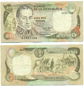 COLOMBIA NOTE 2000 PESOS 1.7.1994 P 439b - Picture 1 of 1