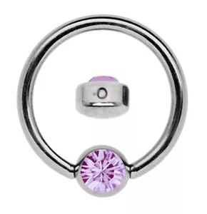 Piercing Gioielli Anello per Labbra Naso Bcr 1,2mm + 3mm Clip Brillanti Piastra - Foto 1 di 15