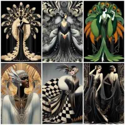 DAZZLING ACE DESIGNS ART DECO ATHENA Cardmaking Card Toppers Scrapbook Tags Paper Craft