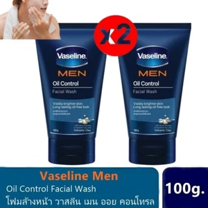 2x Vaseline Men Oil Control Facial Wash (Blue) Formula Cleans Removes Oil & Dirt - Picture 1 of 5