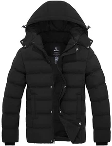 Wantdo Men's Winter Warm Puffer Jacket Coat with Removable Hood Winter Coat - Picture 1 of 99