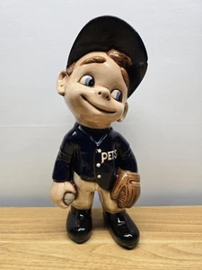Figura de cerámica de jugador de béisbol "Smiley" molde para mascotas de 12" vintage años 70 - Imagen 1 de 8