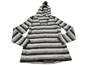 AVALANCHE Damen Fleece Pullover Hoodie schwarz/grau gestreift GR. L mit Taschen - Bild 1 von 8