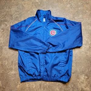 Chicago Cubs Windbreaker Jacket Mens Medium M Blue Full Zip Softshell MLB G-III  - Picture 1 of 11
