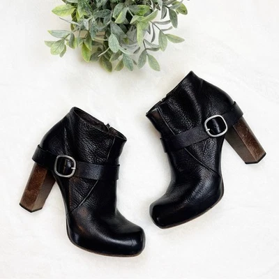 Botines de tacón de cuero negro grueso COLICO talla 38 1/2 Foto 1 de 4