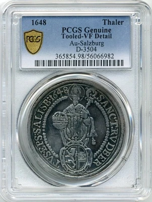 1648 Thaler Archbishopric of Salzburg, Madonna Paris von Lodron - PCGS VF Detail Foto 1 de 2