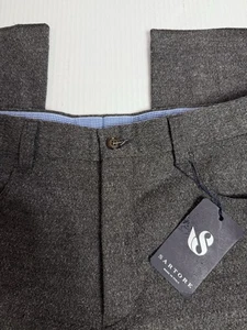 Neu mit Etikett Sartore anthrazitfarbene Anzughose aus Wolle mit flacher Vorderseite für Herren hergestellt in Italien Größe 36 - Bild 1 von 9