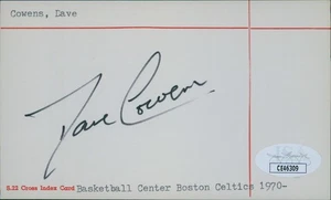 Tarjeta índice 3x5 firmada por Dave Cowens Boston Celtics autenticada por JSA - Imagen 1 de 2