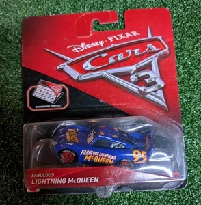Disney Pixar Cars 3 Fabulous Lightning McQueen Bonus Mini Poster Die Cast In Box - Picture 1 of 2