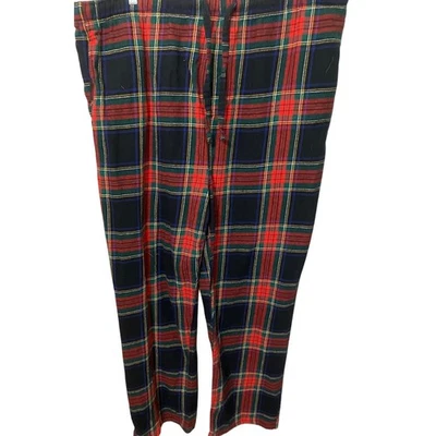 Pantalones de pijama antiguos azul marino 100 % algodón a cuadros con bolsillos talla XXL ver medidas Foto 1 de 4