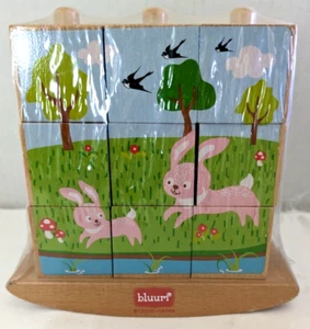 Bluum Children's Stacking Wooden Puzzle with 4 Scenes New - Picture 1 of 7