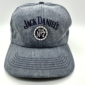 Jack Daniels Antiguo No. Gorra de béisbol 7 denim azul-gris con correa de cuero ajustable - Imagen 1 de 7