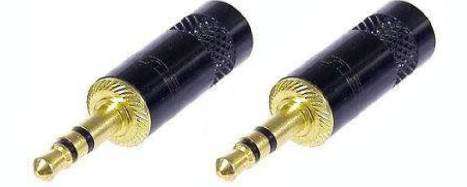 2 Neutrik Rean NYS231BG 3,5 mm 3 polos 1/8" estéreo auxiliar dorado/negro enchufe para auriculares Foto 1 de 1