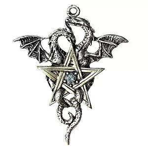 Dragon Star Pendant Necklace, Forbidden, Dragons Gothic Pentagram Star Fantasy - Picture 1 of 5