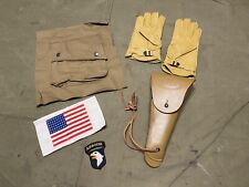WWII US 101st AIRBORNE PARATROOPER JUMP DDAY .45 PISTOL HOLSTER & GEAR LOT